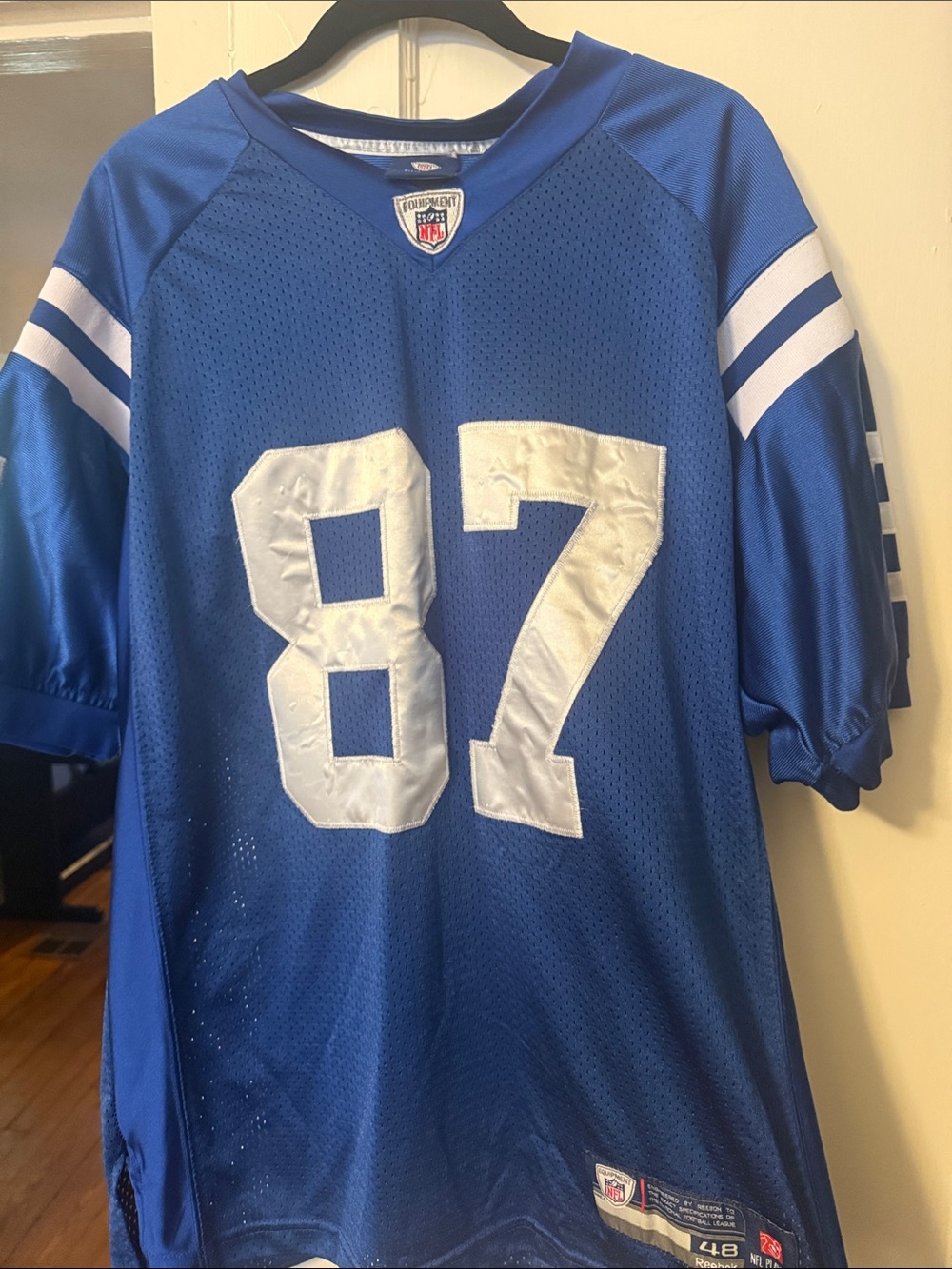 Reebok NFL “On Field” Reggie Wayne Colts Blue Football Jersey Stitched